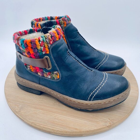 Boho! Rieker Felicitas Blue Ankle Booties - Picture 6 of 10